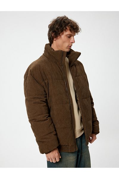 Koton Velvet Look Inflatable Coat