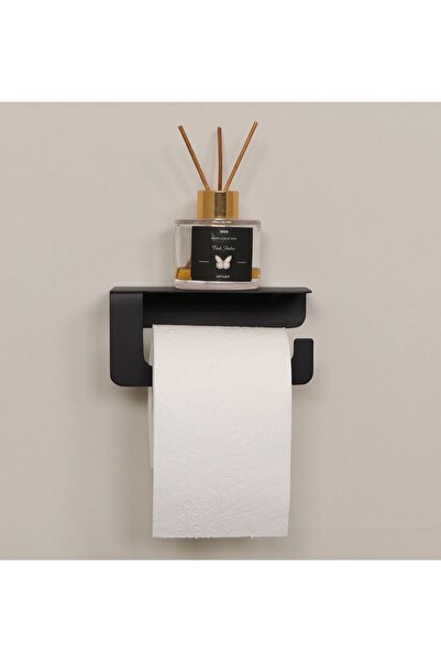 ardini Αυτοκόλλητη ή με βίδες, μαύρη ματ θήκη για χαρτί υγιεινής τηλεφωνικής ράφιας, θήκη για χαρτί υγιεινής