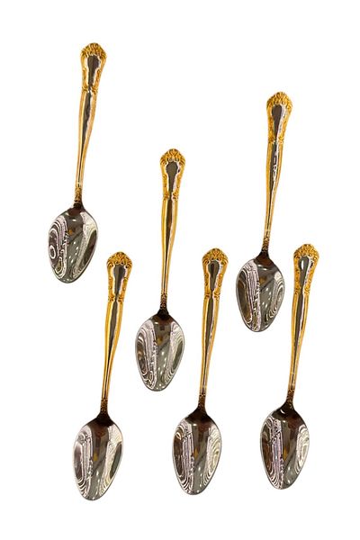 DUKKANI ISTANBUL Sultani Vintage Gold Teaspoon - 18/10 Stainless Titanium, Steel Machine Washable