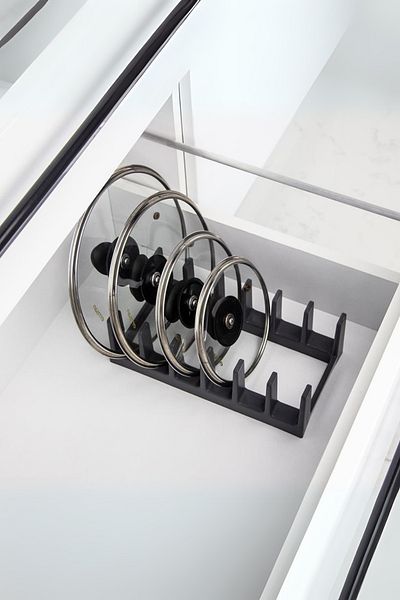 EVLE Anthracite Pot Lid Organizer