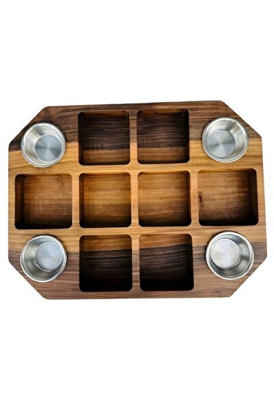 Chefkonsept Ahşap Bölmeli Tatlı Sunum Tahtası