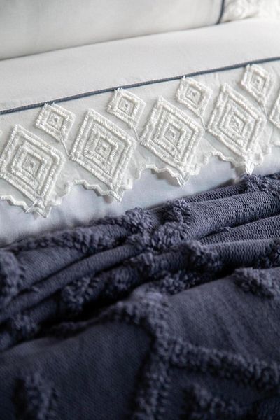 Apricitas HOME Ellion Indigo - Double Knitwear Blanket Bedding Set