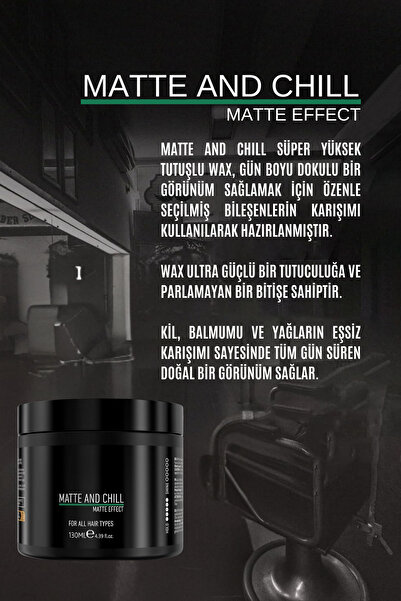 homenter Matte and Chill Saç Şekillendirici Wax | Güçlü Tutuş | Parlak Görünüm 130ml