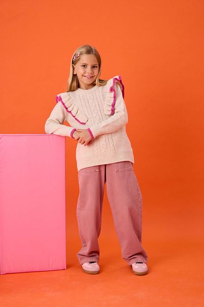 Nisrakids Girl's Ruffled Collar Detailed Knitwear Sweater