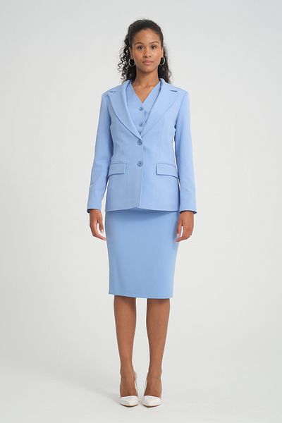 nodilife Baby Blue Triple Suit - Vest, Jacket and Skirt