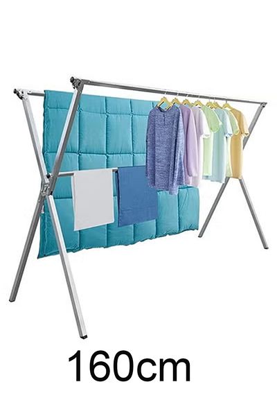 Taimi Metal Clothes Drying Rack, Adjustable, Folding, 160CM, with Windproof Hooks, Indoor/Outdoor