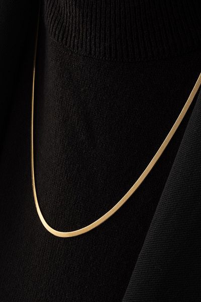 ByFlorya Jewelry Steel Thin Italian Chain Fish Back Snake Necklace Non-Tarnish 60cm/3mm Unisex