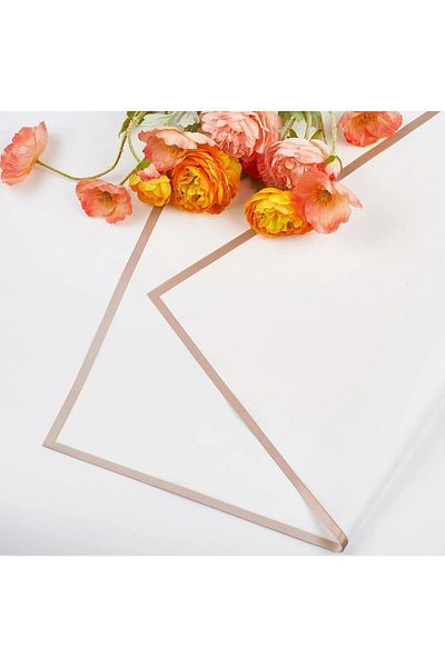 Pika Design 5 Pieces of White Gold Edged Flower Bouquet Paper - Matopp 58X58 cm