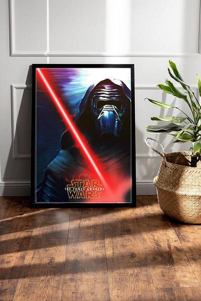 Saturn Tablou înrămat Darth Vader Star Wars - Poster de film Space Wars