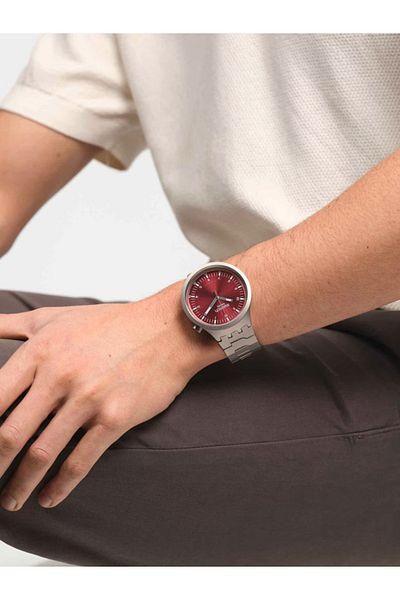 Swatch Scarlet Shimmer SB07S104G Men's Wristwatch