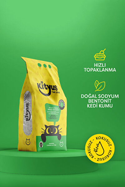 Kityus Hassas Kediler Için Tozsuz,topaklanan, Kokusuz Bentonit Kedi Kumu 5lt
