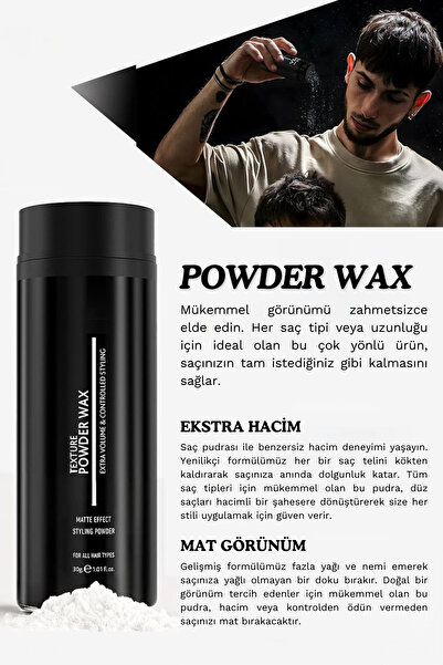 homenter Saç Şekillendirici Pudra (Toz) Wax | 30g | Hair Styling Powder Wax