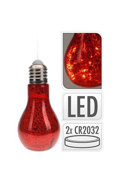 Homelux LED Decorative Bulb, 18 cm, Red, Battery Operated