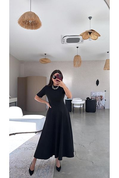 Buket Teke Μαύρο Premium ZR Model Kilos Maxi Φόρεμα