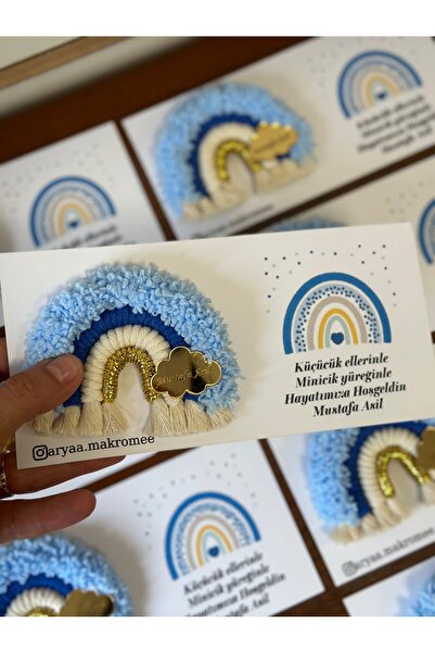Tasarım Makrome gökkuşağı Magnet-20 adet- Bebek Doğum Hediyelik Bebek Hediyelik Bebek Mevlüdü Doğum günü