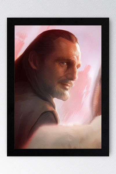 Saturn Ζωγραφική με κορνίζα Star Wars Qui Gon Jinn - Ζωγραφική αφίσας Space Wars Fim