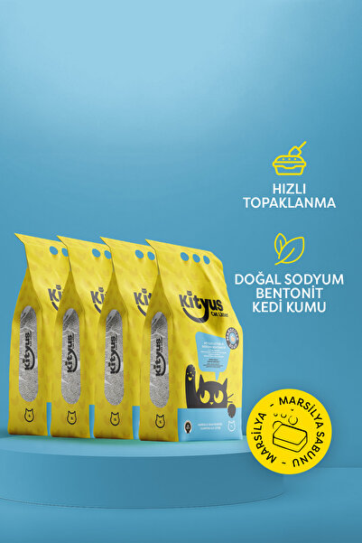 Kityus 4lü Avantaj Paketi -Kityus Marsilya Sabunu Kokulu Kedi Kumu 4x5 Lt