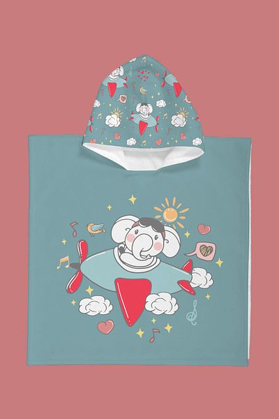 Evdek Πετσέτα παραλίας Air Elephant Kids Poncho