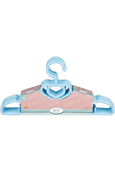 STOREMAX Mu-Artshop 5-Piece Heart Clothes Clothes Coat Hanger, Large Size, 5 Pieces, Blue Thick Hanger Set Tn