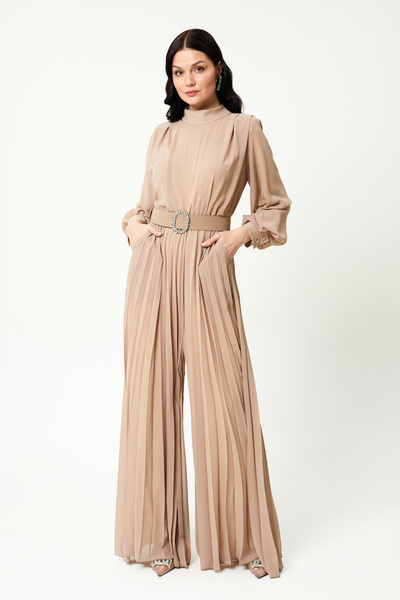 Jupe Kadın Kemer Detaylı Şifon Tulum 6076