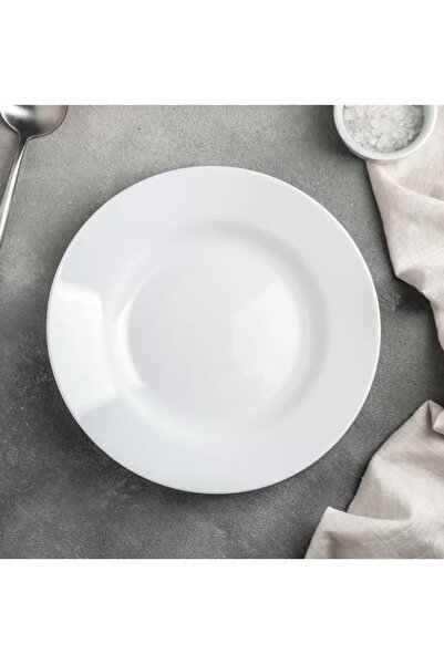 mastergold ( 15 * 6 CM ) Set Of 6 Premium White Porcelain Dinner Plates | Round Flat & Deep Serving Plates