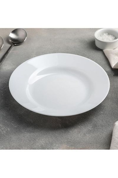 mastergold ( 15 * 6 CM ) Set Of 6 Premium White Porcelain Dinner Plates | Round Flat & Deep Serving Plates