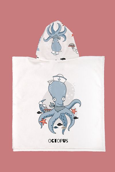 Evdek Πετσέτα παραλίας Sailor Octopus Kids Poncho