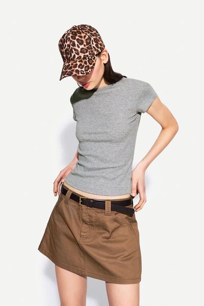 Bershka Kısa kollu bisiklet yaka t-shirt