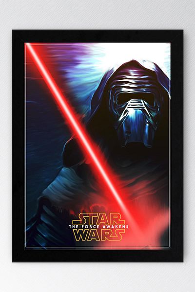 Saturn Tablou înrămat Darth Vader Star Wars - Poster de film Space Wars