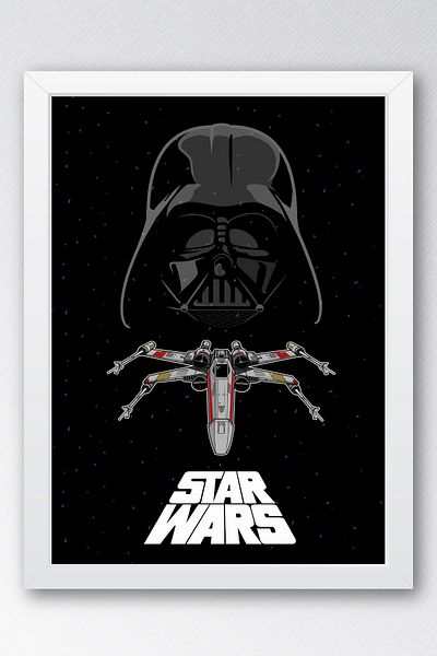 Saturn Tablou înrămat Darth Vader Star Wars - Poster de film Space Wars