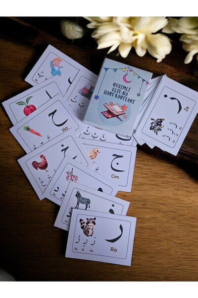 Haki Store Kur'an Harfleri Resimli Elif-ba Harf Kartları