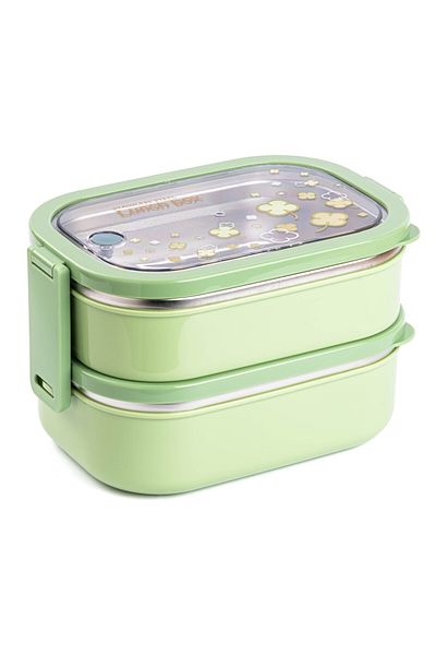 Tantitoni Tedemei Green Stainless Steel Food Transport Container - 2.3L