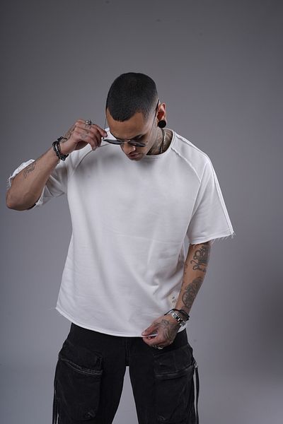 Butik Trend We Crew Neck Raglan Sleeve Brushed 3 Thread Fabric Oversize Fit T-Shirt