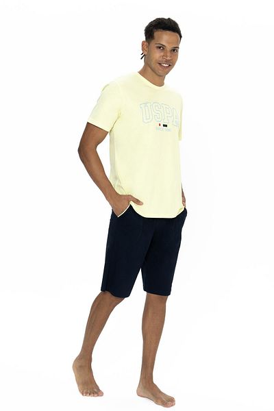 U.S. Polo Assn. ΒΑΣΗ. Polo 100% Cotton Letter T-shirt Σορτς - Crew Neck - Short Sleeve - Σορτς τσέπης