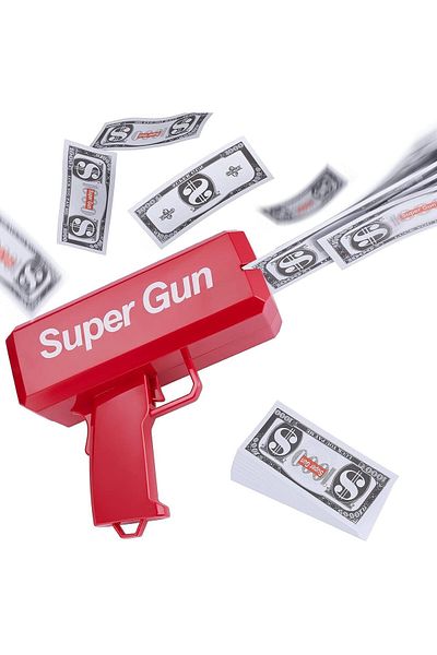AWH LEOKKARR Red Money blaster Shooter, Realistic Cash Cannon for Parties, Games, Movies, Bills