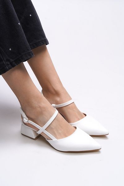 Riccon Relthaela 0012021   Model Pantofi de damă cu toc alb