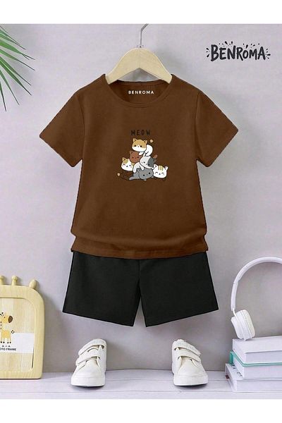 BENROMA Unisex Kids Shorts Set - Character Printed