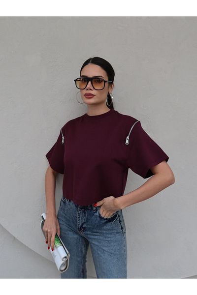 ESRAHELVACI Tricou cu fermoar pe umăr