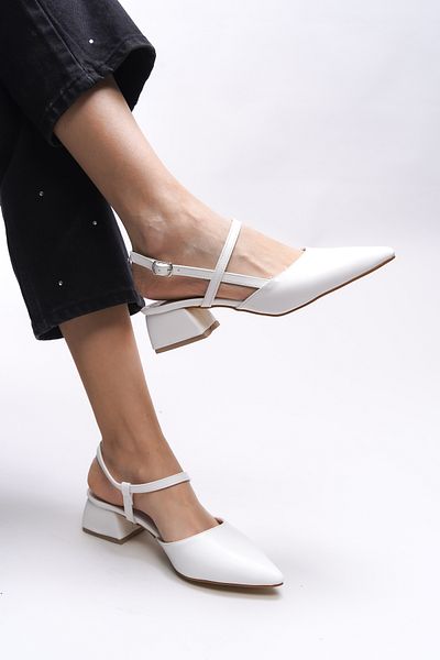 Riccon Relthaela 0012021   Model Pantofi de damă cu toc alb