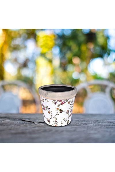 Homelux Ceramic pot, 16X16X15.8 cm, 3 anti-slip protectors on the bottom, multicolor
