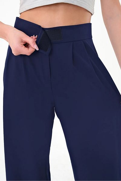 Bestenur Velcro Palazzo Trousers 1353 - Navy