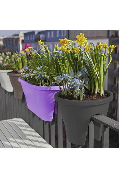 Homelux Emerald planter, 15.5 l, UV treated, anthracite, polypropylene