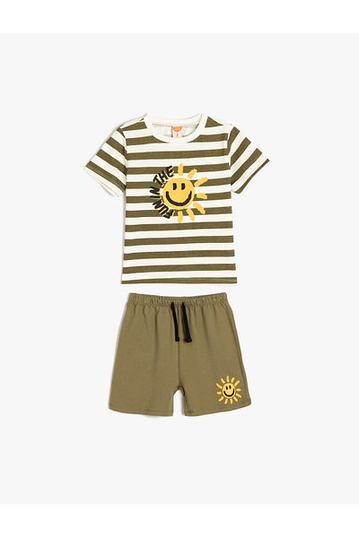 Koton Cotton Sun Printed Shorts and T-Shirt Set