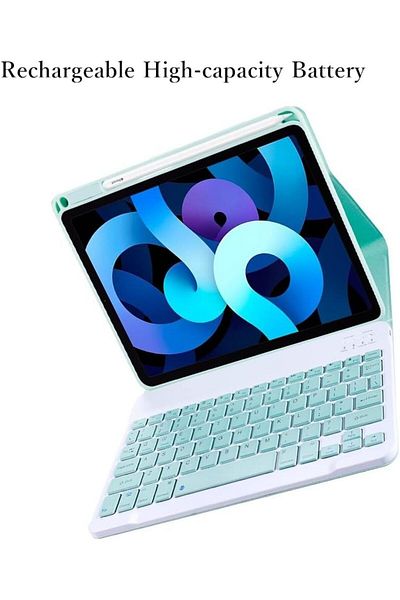AWH حافظة لوحة مفاتيح لجهاز iPad Mini 6، بلوتوث قابل للفصل، حامل شحن قلم، غطاء مغناطيسي.
