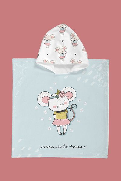 Evdek Πετσέτα παραλίας Pleasant Mouse Kids Poncho