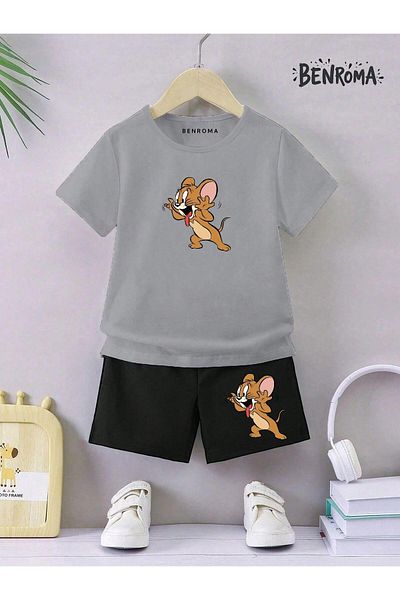 BENROMA Unisex Kids Shorts Set - Character Printed