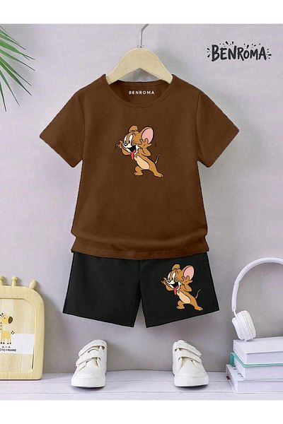 BENROMA Unisex Kids Shorts Set - Character Printed