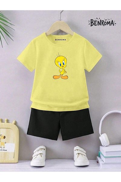 BENROMA Unisex Kids Shorts Set - Character Printed
