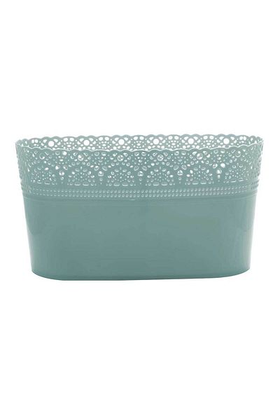 Homelux Lace planter, 3.7 l, UV treated, green, polypropylene
