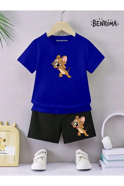 BENROMA Unisex Kids Shorts Set - Character Printed